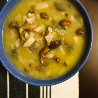 potato, kidney bean, kale, shiitake stew